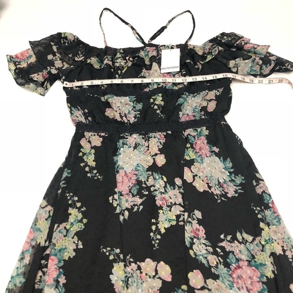 NEW Walter Baker Floral Hansen Midi Dress Cold Sho - Picture 6 of 11